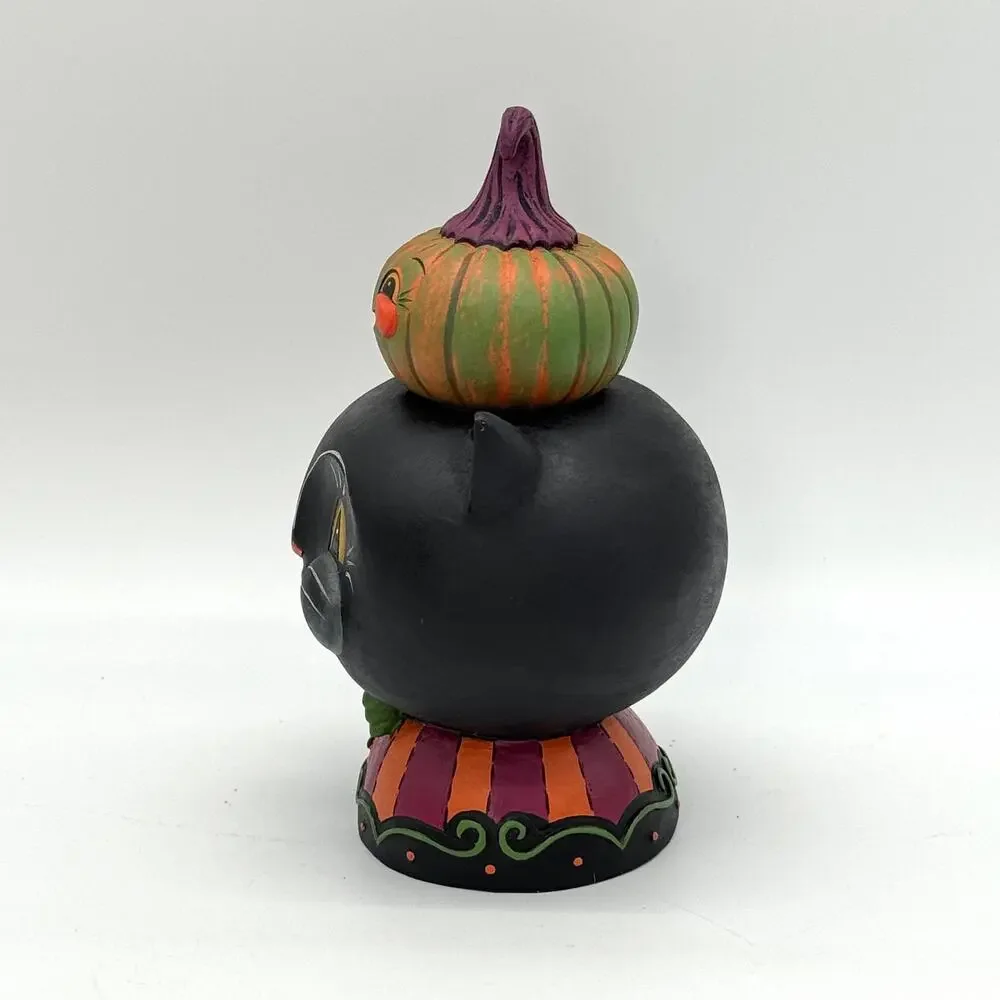 Bethany Lowe Johanna Parker Black Jack & Kinny Green Stack Cat Pumpkin Halloween
